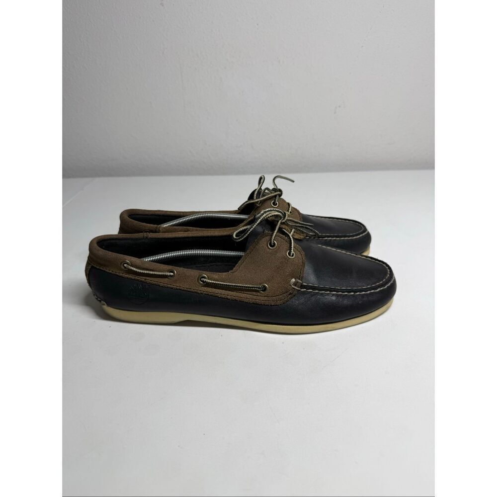 Timberland Men’s Sz 11 Classic Boat Shoes Black Brown Leather See Description